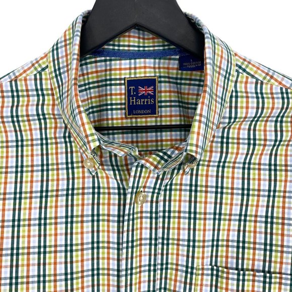 T.HARRIS LONDON Tattersall Plaid Button Down Shirt - Picture 8 of 16